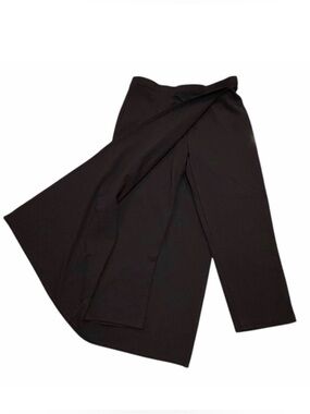 Betabrand Black Wrap Skirted Leggings Size M Stretch Pull On